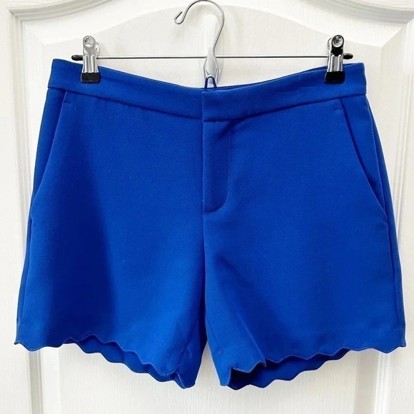 Banana Republic Shorts Scalloped Hem Cobalt Blue Size 0 - Picture 4 of 14